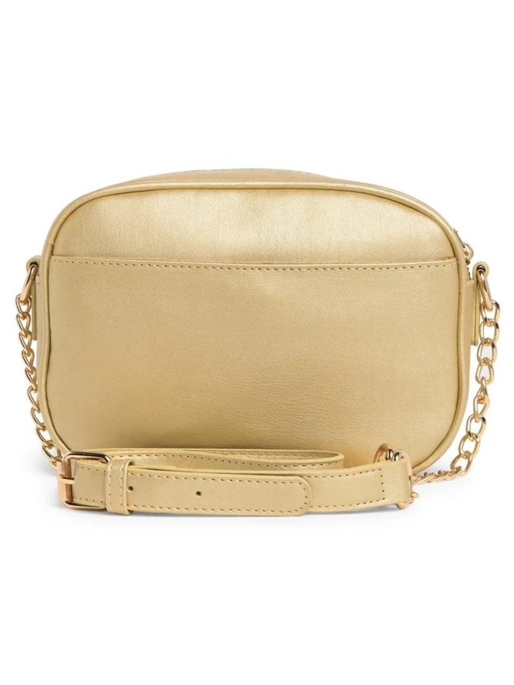Badgley Mischka Quilted Chevron Crossbody Camera Bag in Metallic Gold - Picture 3 of 4